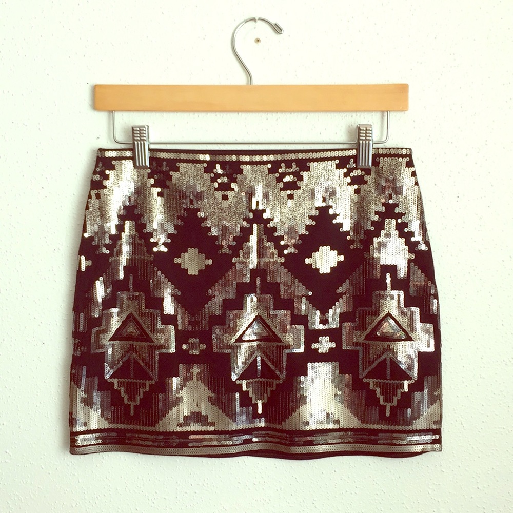 Express Sequined Mini Skirt